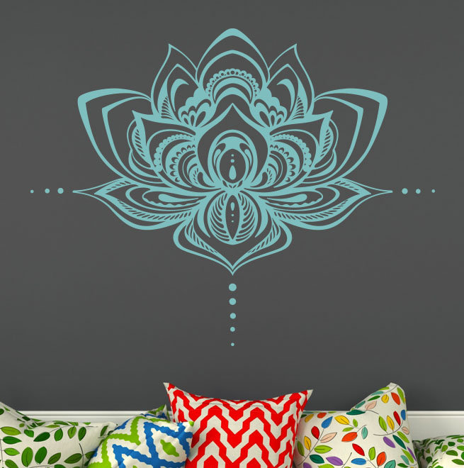 Plants & Flowers Non-Wall Damaging Wall Decal, Ice Blue