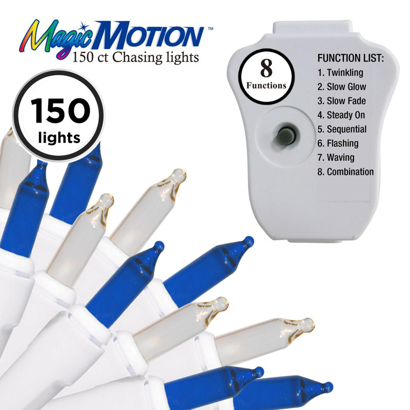 150 Lt 8 Function Chasing Light, Blue/Clear