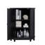 Armoire de salle de bain noire en coin avec tablette réglable-1144645694