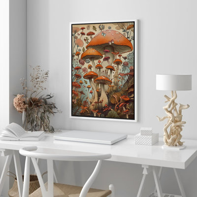 Multicolore rustique, illustrations de champignon rouge
