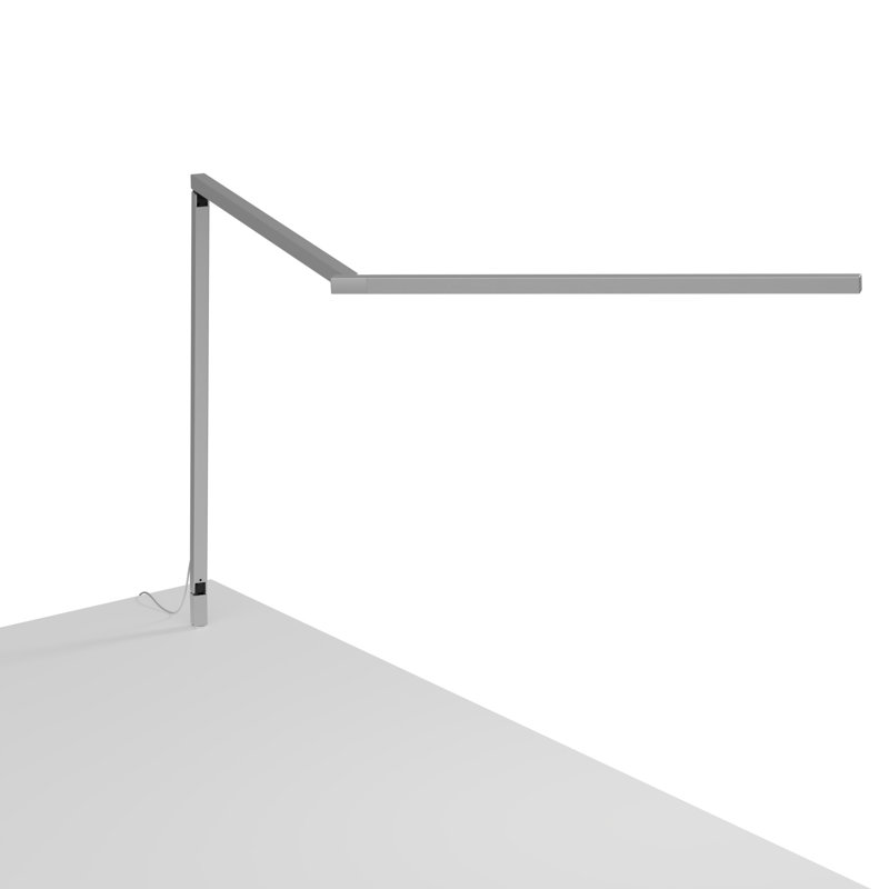 Lampe de bureau DEL Z-Bar PRO Gen 4 avec support pour table traversante, H 15,8 po x l 32 po x P 1 po, Argent