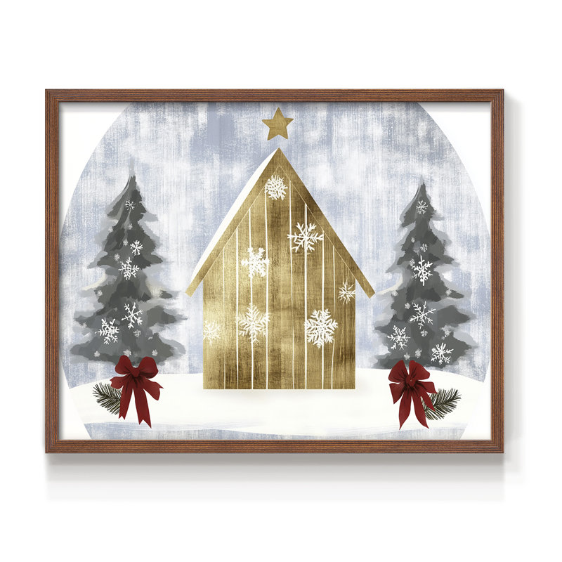 Chirstmas Art-CXXXIX -Framed Print - Restickable, H 16 po x l 20 po, Noyer