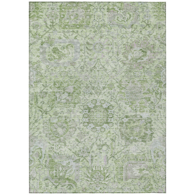 Red Rectangular Easy Care Washable Synthetic Rug