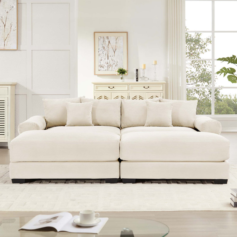 Canapé modulaire surdimensionné de 92 po Cloud, Beige