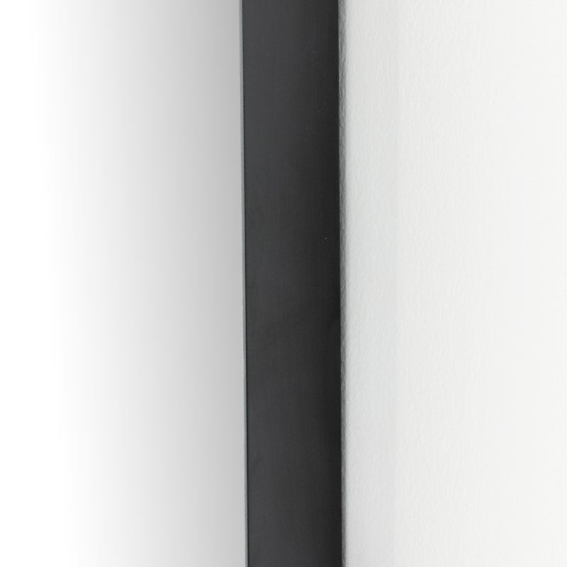 Georgina Flat Metal Wall Mirror, 32" x 21", Matte Black