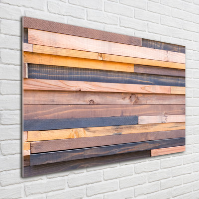 Wooden Wall - No Frame Print on Glass