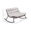 Banc à bascule d'extérieur résistant aux intempéries avec coussin luxueux pour jardin, balcon ou terrasse, structure en acier, mousse épaisse marron