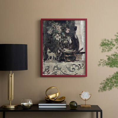 «Vintage Floral Print», reproduction encadrée en bois massif