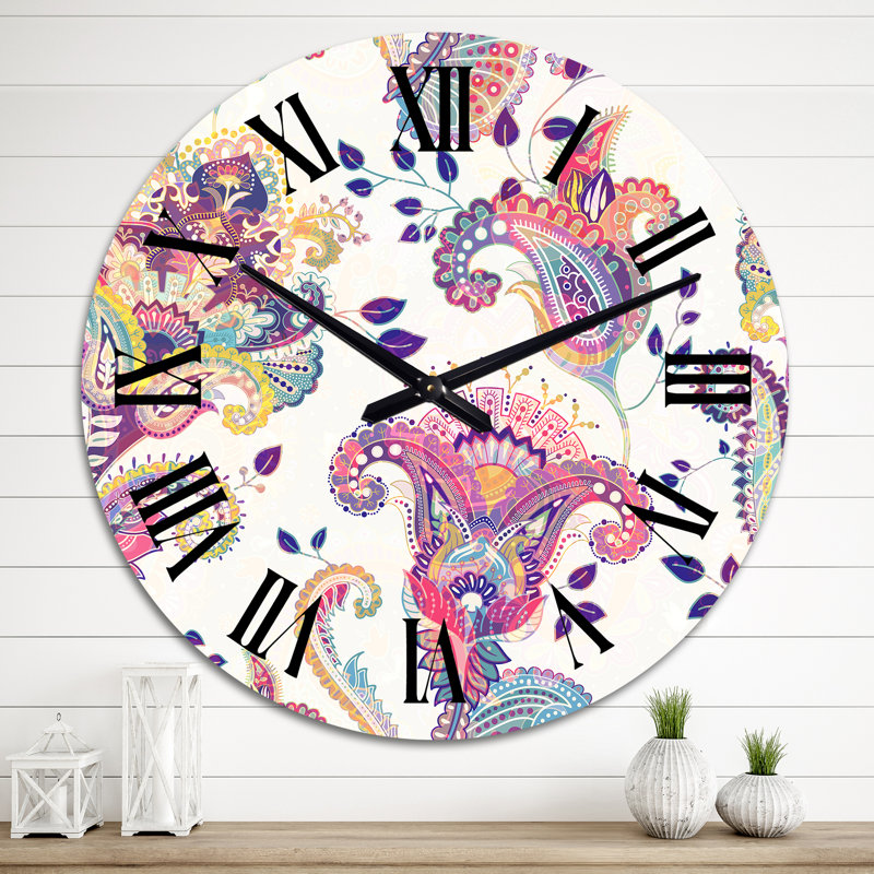 Jacobais Paisley Design - horloge murale scandinave, Moyen
