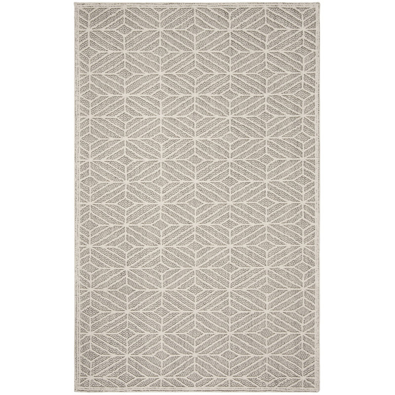Hamlin Trace Hand Tufted Wool Geometric Rug, Rectangle 2'3" x 4'