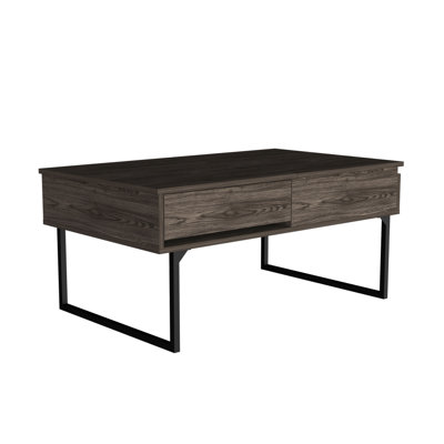 Luxor 18-inch Tall Lift Top Coffee Table with Drawer, Dark Walnut -  Millwood Pines, 6587BD2B95CC4F629A5AA51EBB3B5C6A