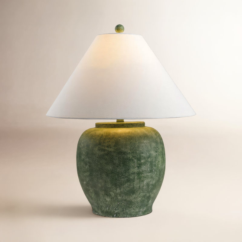 Trini Kiku Table Lamp, White, Green