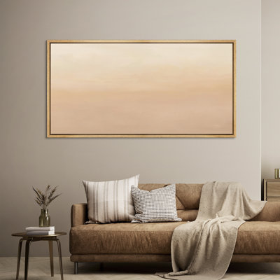 «Neutral Gradient Abstract», art mural minimaliste beige chaud