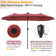 Jacobo 156'' x 78''Rectangular Lighted Market Umbrella with  16 Color Changing Light
