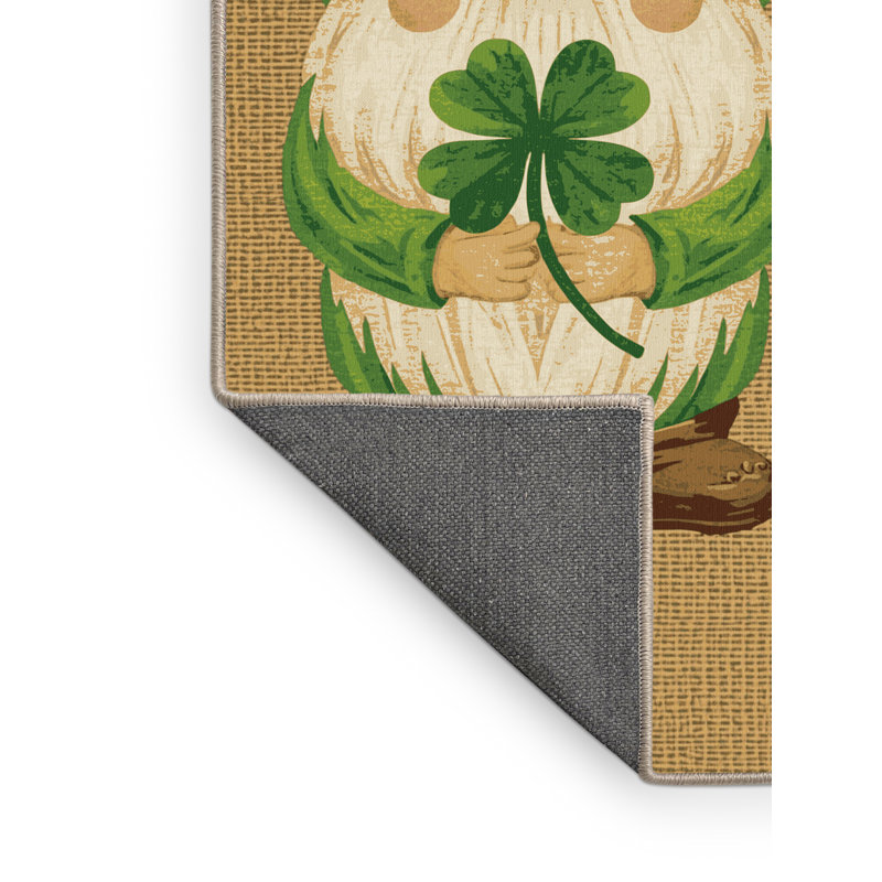 Soft Plush Fehrenbach St Patties Modern & Contemporary Abstract Area Rug in Brown – Beige Binding, 2x4