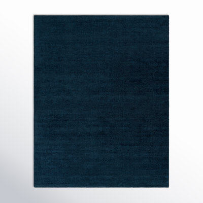 Crowe Dark Blue Hand-Woven Wool Rug