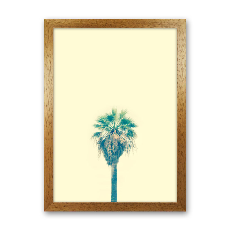 Yellow Palm Tree by Victoria Frost - Print, 88cm H x 64cm W x 3cm D, Oak Framed