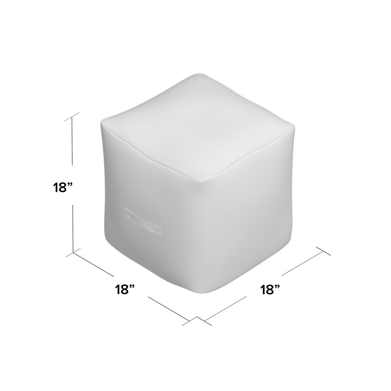Lysistrate Upholstered Pouf, Greige/White
