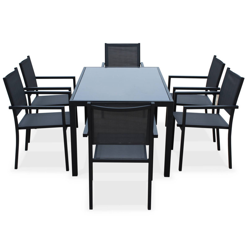 Ogden 6 Seater Dining Set, Grey/Anthracite