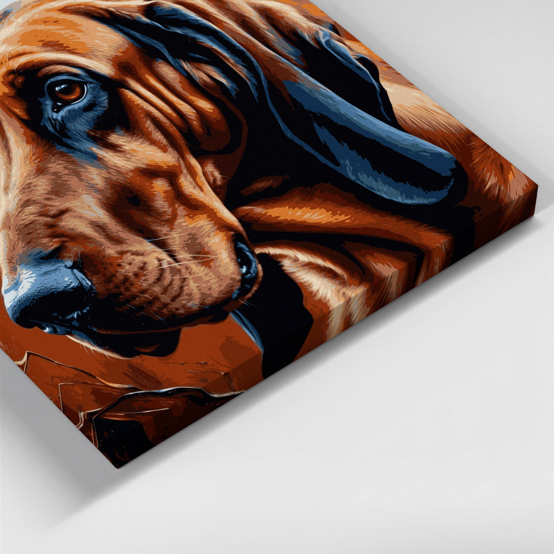 «Dogs», art mural brun sur toile, H 20 po x l 24 po