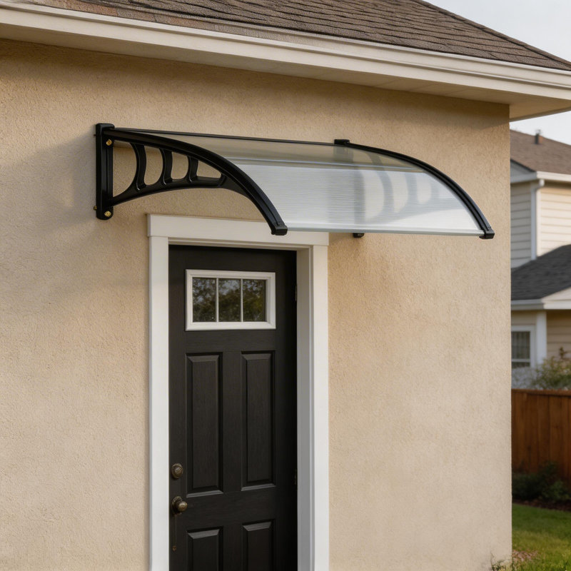 40"x 40" Window Awning Canopy Exterior with Plastic Steel Bracket,Polycarbonate Cover, Clear
