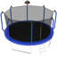 Trampoline 14FT avec panier de basketball, trampoline d'extérieur renforcé de type ASTM avec filet d'enclos
