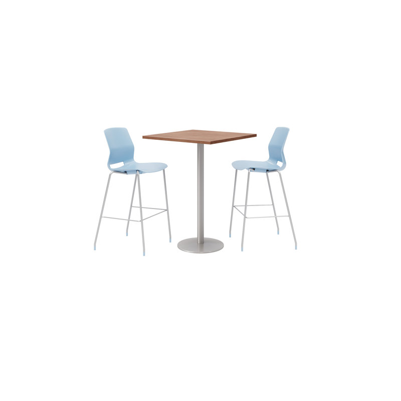 Ensemble de table de salle à manger carrée 30 "et chaise, Bleu ciel, Rivière cerise
