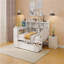 Structure de lit de jour simple en bois, 3 tiroirs, USB, bureau-297294923-297294924