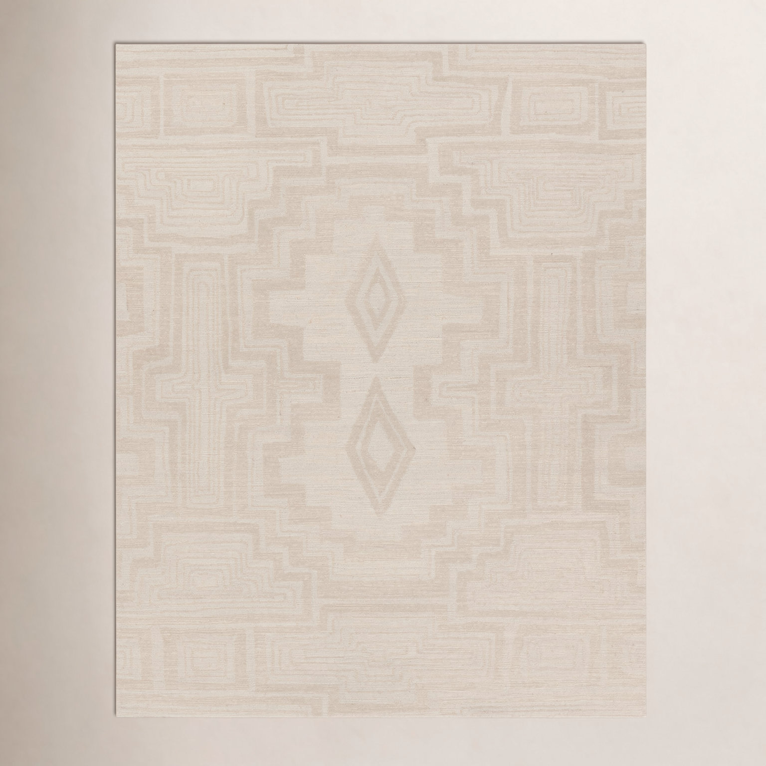 Murphie Handmade Wool Light Gray/Cream Rug, Rectangle 10' x 14'