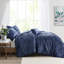  Édredon en velours bleu marine - rembourrage, motif à losanges, avec coussin décoratif, housse, taies décoratives et-120274448-120274454