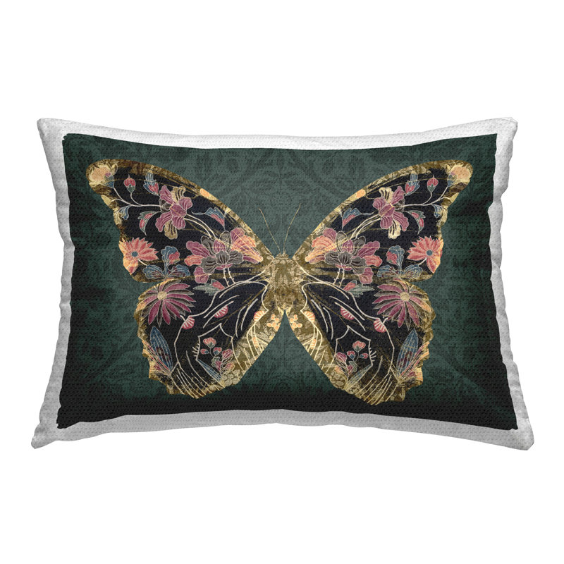 Coussin décoratif d'extérieur imprimé à motif botanique par Victoria Barnes