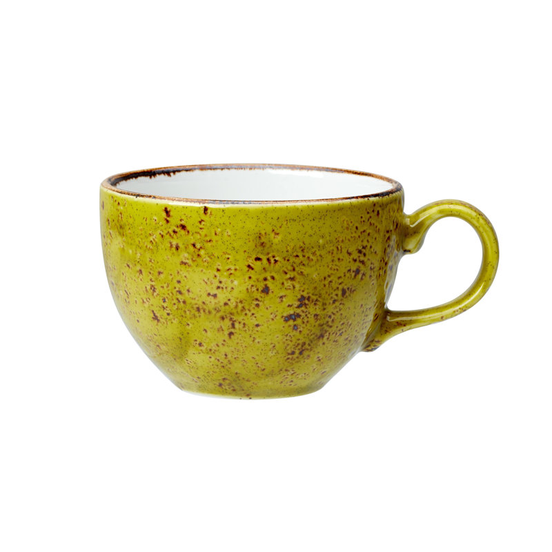 Tasse basse artisanale, 8, Vert; brun