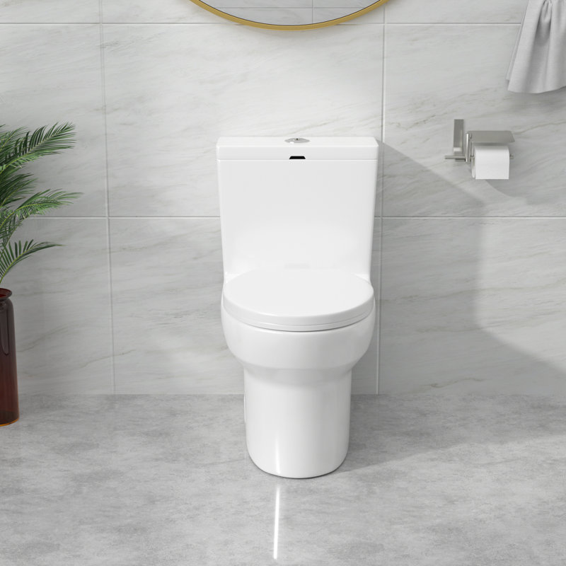 Toilette une pièce fixée au sol à hauteur de chaise 1,6 GPF Sarlai (siège inclus)