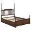 Base de lit plateforme classique en bois avec tête de lit à broche, lit gigogne simple TG et 2 tiroirs de rangement-133218383