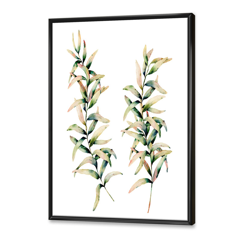 Branches d'automne - Peinture sur toile, H 40 po x l 30 po x 1,5 po, Cadre flottant noir