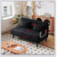 Fauteuil-lit convertible en velours de 55 po, canapé-lit à trois volets avec dossier réglable et coussin pour un confort polyvalent et un gain de place-1287882480
