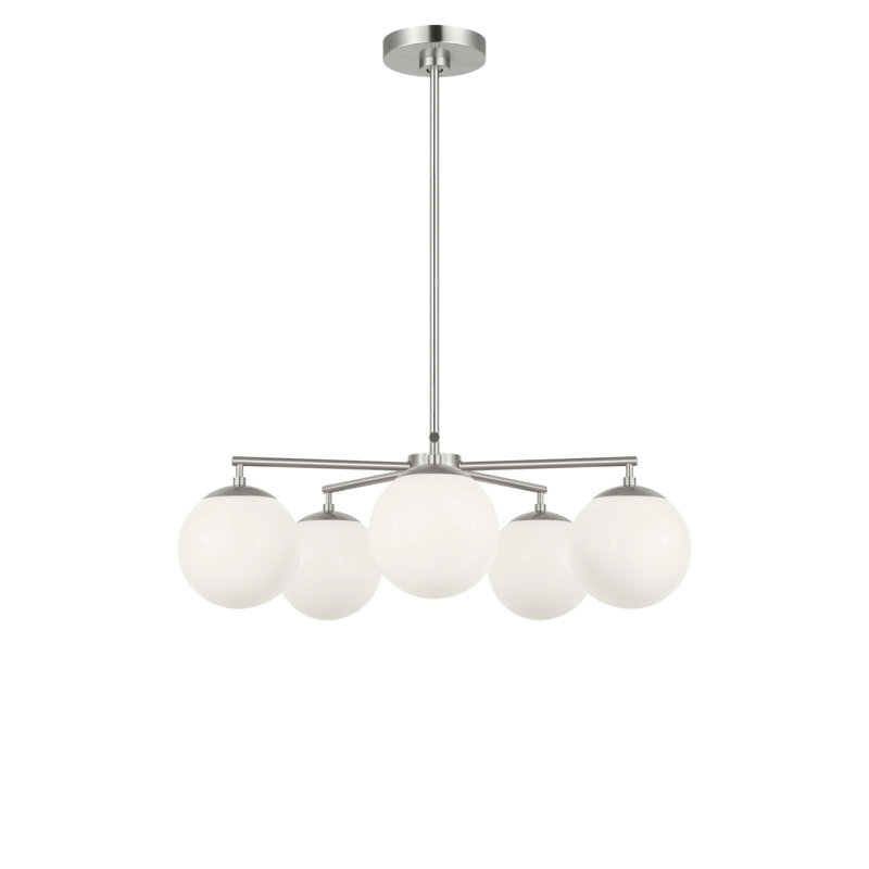 Lustre à cinq lumières, Oui, Nickel brossé