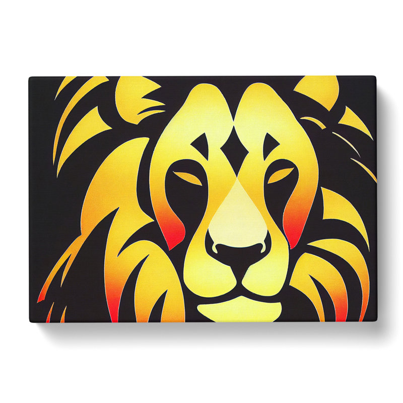 Deco Lion Vol.3 - Wrapped Canvas, 50cm H x 76cm W x 3cm D