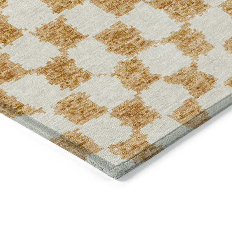 Tapis orange intérieur / extérieur lavable à la machine, Rectangle 2 pi 6 po x 3 pi 10 po