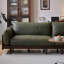 Canapé droit Mid-Century en noyer noir