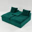 Chaise longue double en velours Turtle-683671759