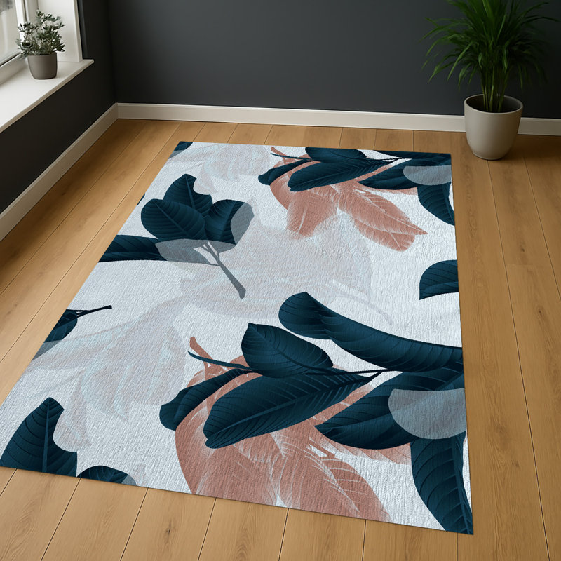 Floral Area Rug, Rectangle 90 x 150 cm