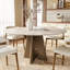 Ensemble de salle à manger rond Amberly 5 pièces, style moderne du milieu du siècle, avec chaises rembourrées couleur crème, idéal pour la cuisine, la salle à manger ou le coin repas.-794637460-794637464-794637467