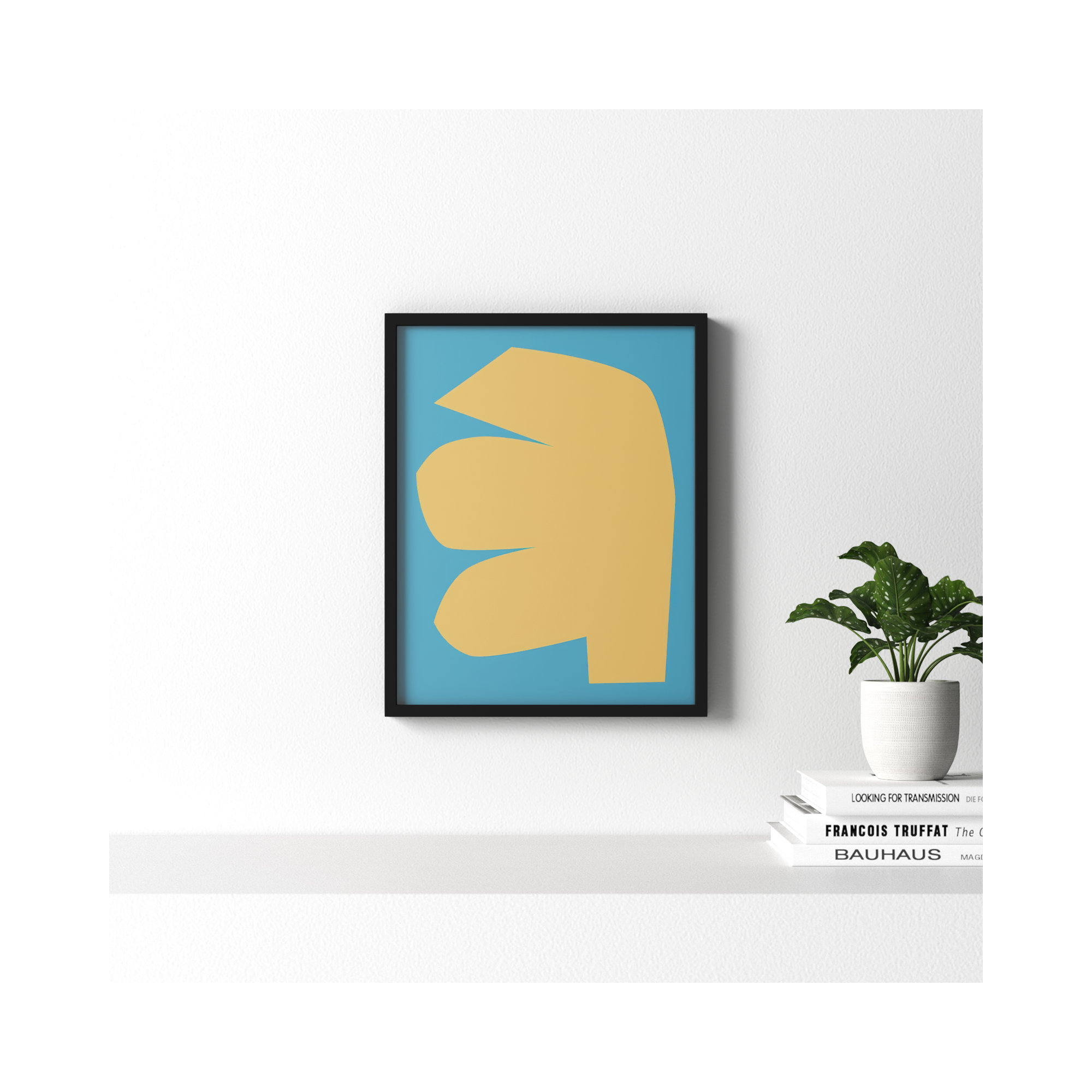 Blue Study 1 by Michael Kempen, Black Framed, 20"H x 16"W x 1.25"D