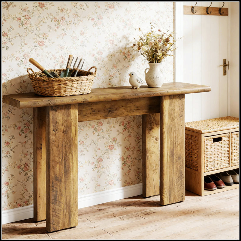 Rustic Style Couch Table, Console Table With Storage, Hallway Stand For Modern And Traditional Interiors