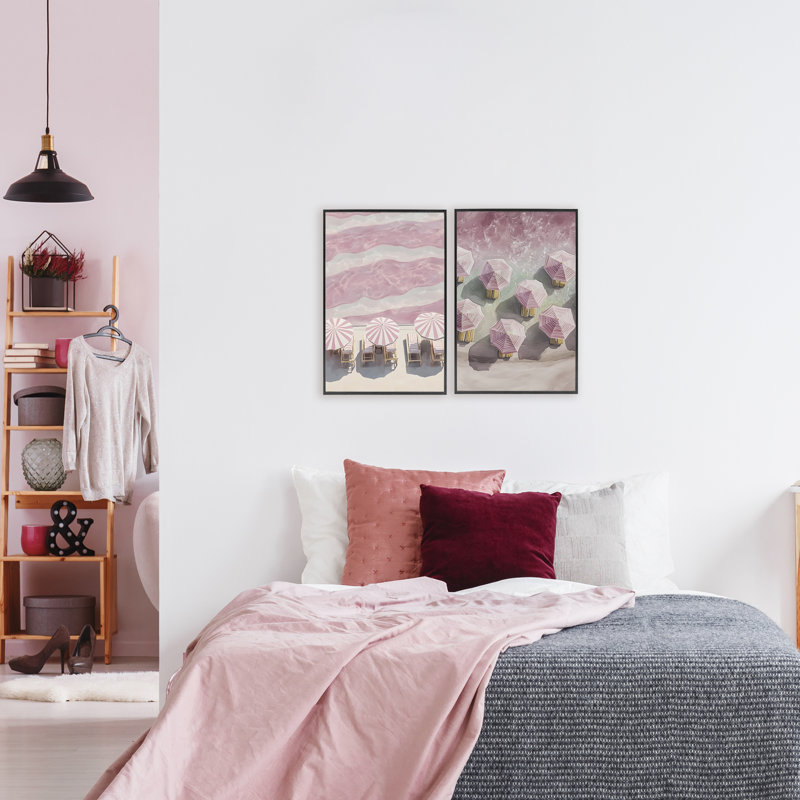 Ensemble de 2 giclées roses encadrées, par Annabelle Hall, Giclée encadrée noir minuit, H 24 po x l 16 po