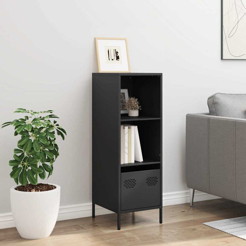 Sarwan 103.5cm H x 35cm W Steel Standard Bookcase, Black