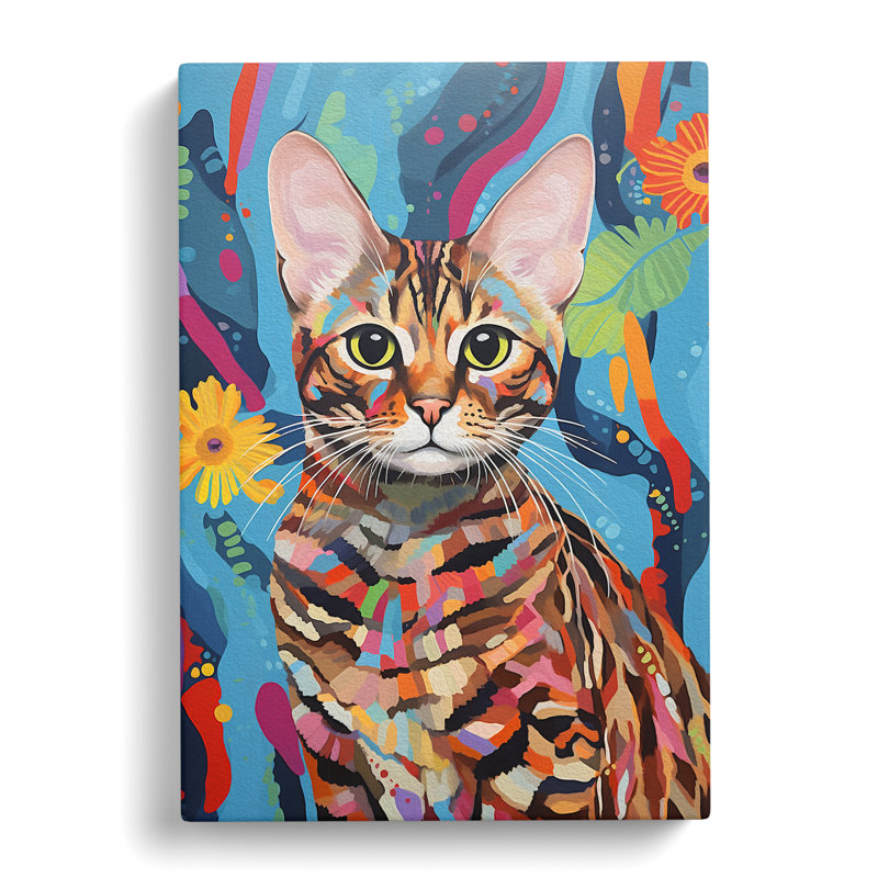 Bengal Cat Contemporary - Wrapped Canvas, 60cm H x 40cm W x 3cm D