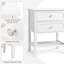 Table d'appoint blanche en bois massif-1810963820