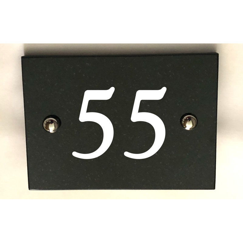 Brumby 10cm H Reflective Stone House Number, 55